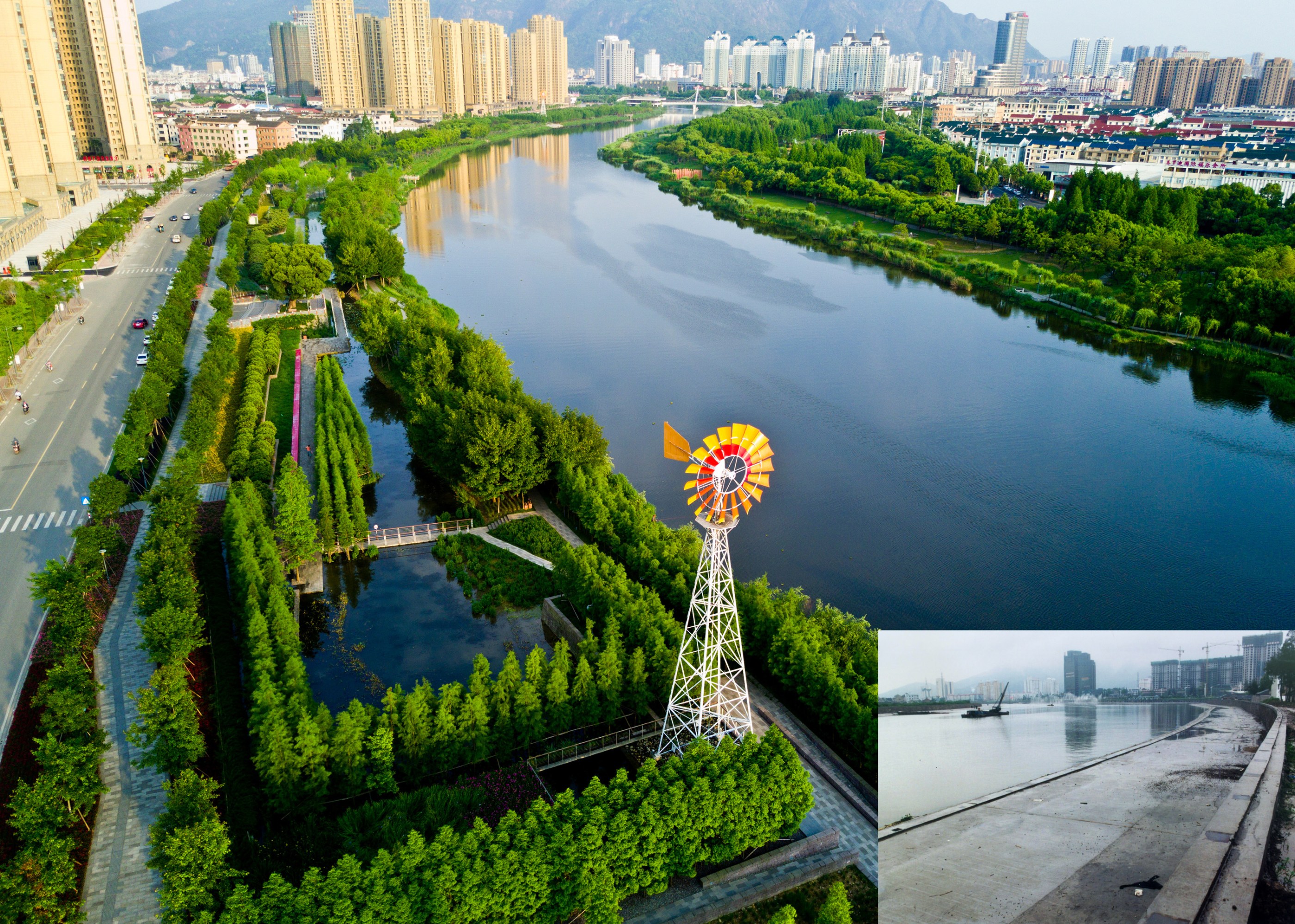 The Floating Gardens, before and after views